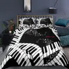 Piyano Müzik Notu Baskılı Yatak Seti 3D Lüks Yatak Seti Yetercileri Yetişkinler Çocuk Yorgan Yastık Kılıfı İkiz Kraliçe Krallık H0913241O