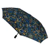 Guarda-chuvas vintage mandala 8 costelas guarda-chuva automático abstrato floral quadro de fibra de carbono portátil à prova de vento para homens mulheres