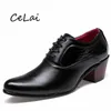 Chaussures habillées de haute qualité Chaussures de luxe masculines talons hauts Chaussures de mariage pour hommes non glissants