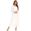 Women's Sleepwear Vintage White Nightgowns Long Sleeve Sweet Girls Princess Loose Royal Nightdress Pyjamas Women