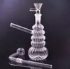 14 mm berauschende Rauchpfeifen, Ölbrenner-Bong, schwere Spiralglasbongs mit Downstem, 14 mm Schüssel, Wasserpfeifen, Bohrinsel, Dab-Aschefänger, Wasserpfeife mit männlichem Banger-Ölnagelrohr