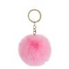 Nyckelringar 8 cm Pompom Brand Bag Keychain Car Keyring Gold Color Chains Pompons Fake Faux Rabbit päls Charms Chain Diy Pom Poms Balls Wom DHK6D