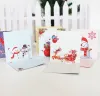 Christmas 3D Gilding Greeting Card Santa Claus Snowman Scarf Pattern Thicken Postcard Cartoon Handwriting Blessing Cards 925