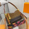 Högkvalitativ designare Bag Tote Bag Women mode axelväska handväska klassisk tryck belagd duk läder mjuk låda påse enkla axlar crossbody tote