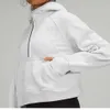 Giacche da donna Lu-088 Giacche da donna Felpe con cappuccio Plus Velluto Autunno e inverno Felpa con cappuccio da yoga Scuba ispessimento Sport Mezza cerniera Terry Designer Sweaterg3lt