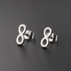 Stainless Steel Number 8 Stud Earrings Mens Womens Gold Silver Color Friendship Infinity Love Earrings Fashion Jewelry No Fade Color Wholesale Price