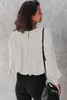Blouses pour femmes Noir Rembourré Épaule Boutonnée Poignets Plissé Lâche Blouse Femmes Automne Casual Doux T-shirts Femme Harajuku Mujer Top