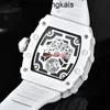 Milles Watch Automatic SuperClone KV Factory hollowed bottom style white waterproofCarbon fiber sapphire Ship By FedexW0ATVPSKVPSK