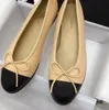 Designer schoenen Parijs merk zwarte ballet flats loafers schoenen dames lente gewatteerde lederen slip op ballerina luxe ronde neus dames kleding schoenen maat 35-42