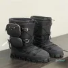 Freizeitschuhe Designer Herren Damen Stiefel glänzende abnehmbare Nylontasche Kampfschuhe Nylon Outdoor Dicker Boden Mittellanger Stiefel 35-42