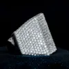 本物のVVSダイヤモンドホワイトアウトファッション豪華なナチュラルバグットとラウンドダイヤモンドオールハンドセット女性男性のためのヒップホップリング