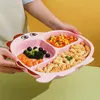 Plattor Universal Toddler Cartoon Shape Snack Portable Kids Divided Childrening Dishes Plate Table Seary