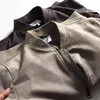 Men's Jackets Suede Leather Baseball Spring Autumn Outdoor Casual Outwear For Male Clothing Size S-XL