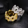 Partihandel fabrikspris Moissanite smycken 925 Silver Iced Out Cuban Rings Hip Hop Moissanite Ring