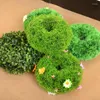 Flores decorativas 20/25cm artificial bola de grama verde planta jardim topiaria pendurado guirlanda decoração festa de casamento casa ao ar livre