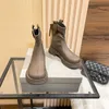 Inverno designer de luxo feminino botas curtas couro martin algemado botas de tornozelo plana