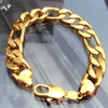 18K REAL YELLOW GOLD Noble MEN'S BRACELET 31g 8 26 FIGARO CHAIN GF234D