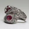 Antique Art Deco 925 Sterling Silver Ruby & White Sapphire Ring Anniversary Gift Say Size 5 -122666