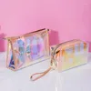 Storage Bags Waterproof Clear TPU Holographic Bikini Swimsuit Swimwear Bag Lady Cosmetic Makeup Female Wash