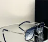 Fyrkantiga solglasögon silvermetall/blå lutning Mens designer solglasögon nyanser UV400 glasögon unisex med låda