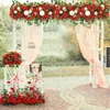 Dried Flowers 50100CM DIY Wedding Flower Wall Arrangement Supplies Silk Peonies Rose Artificial Floral Row Decor Marriage Iron Arch Backdrop 230923