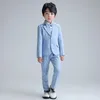 Suits Boys Spring Summer Plaid Suit Set Children's Wedding Party Performance Dress Costume Kids Blazer Pants Bowtie Shirt kläder 230925