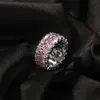 Anello con diamante rosa Vvs all'ingrosso in rame con coppia di zirconi paragrafo Europa e anello con personalità semplice degli Stati Uniti