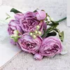 Dried Flowers Beautiful Rose Peony Artificial Silk Small bouquet flores Home Party Spring Wedding Decoration Fake Flower 230923