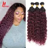 Hair Bulks HairUGo Malaysian 99J Water Wave Bundles Ombre 1 3 4 Bundle Human Extensions Red Weaving 230923