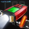 Bike Lights 5 In 1 Light USB Charge Bicycle With Computer LCD Speedometer Odometer Waterproof Modes Horn Cycling Lamp 230925