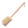 Brosses de douche corporelle en Loofah 2 en 1, poils naturels, avec manche Long en bois, brosse pour le dos, Massage corporel