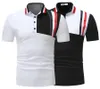 Polos masculinos verão moda costura cor fio manga curta camisa polo europeia base casual