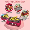 Kitchens Play Food 20Pcs Pretend Toys for Kids Kitchen with Light Sound BBQ Cooking Set Sets Induction Cooker 230925