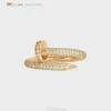 Nail Designer Ring Lovers Classic Diamond-pave Gold Band Rings Jewelry Titanium Steel Gold-plated Never Fade Not Allergic;store/21788277