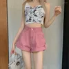 Frauen Jeans Sommer Stil Hosen Für Frauen 2023 Harajuku Koreanische Mode Vintage Rosa Gesäumten Shorts