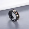 Amante casal anel de cerâmica com carimbo preto branco moda abelha anel de dedo jóias de alta qualidade para presente tamanho 6 7 8 9342q