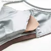 Bedelarmbanden TERMEZY Nieuwe damesondergoed Draadvrije satijnen beha dunne 3/4 kopjes beha en panty set holle lingerie damesbeha bralette Q230925