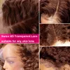 Chocolate Brown Deep Wave 13x4 Transparent Lace Front Wigs Wet Wavy Human Hair Wigs Pre Plucked Brazilian #4 Curls Frontal Wig