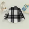 Cardigan Kid Baby Boy Girl Cotton Plaid Shirt Jacket Infant Toddler Coat Winter Spring Autumn Warm Thick Outwear Baby Clothes 230925