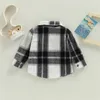 Cardigan Kid Bay Boy Boy Boy Girl Girl Cotton Plaid Shirt Jacket Infant幼児コート冬の春の秋の暖かい濃厚なアウトウェアベビー服230925