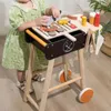 Kitchens Play Food Simulation Wooden Toy BBQ Set Role Game Early Learning Educational Cooking Playset for Girls Toddlers Kids Boy Children 230925