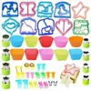 Bakken Tools Mini Cartoon Beer Eekhoorn Zee Hond Broodmes Pannenkoek Cutter 47pcs Sandwich Creatieve Koekje Met Putter Voor kinderen