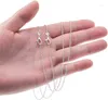 Цепочки, 30 шт., стерлинговое серебро 925 пробы, 1 мм, круглое ожерелье для женщин, модные вечерние, роскошные дизайнерские ювелирные изделия, свадебный кулон