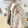 Femmes fourrure hiver chaud filles Faux manteau ample ourlet droit conception coréenne mode dame berbère polaire femmes manteaux simple poitrine