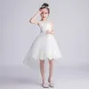 Girl Dresses 2023 Summer Kids Toddler Princess Dress For Birthday Ceremonies Wedding Party Flower Girls Tulle Asymmetrical Size 4-9