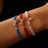 Charm Bracelets Fashion Butterfly Bracelet Handmade Adjustable Braided Rope Thread For Women Lucky Prayer Jewelry Gifts