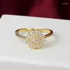 Cluster Rings Hainon Gold Color Round Wedding Bands Ring Paved Zircon High Quality Gift Jewelry Finger