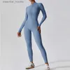 Survêtements pour femmes Zipper Yoga Boilersuit à manches longues vêtements de sport pour femmes combinaisons de gymnastique entraînement haute intensité Fitness une pièce vêtement moulant L230925