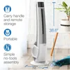 Ventilateur tour hybride oscillant à 4 vitesses, avec minuterie et télécommande, ventilateur électrique pour la maison, pales sur pied, ventilateurs sans pales