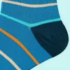 Chaussettes pour hommes couleur personnalisée mélange de coton rayé bleu respirant et confortable tube moyen
